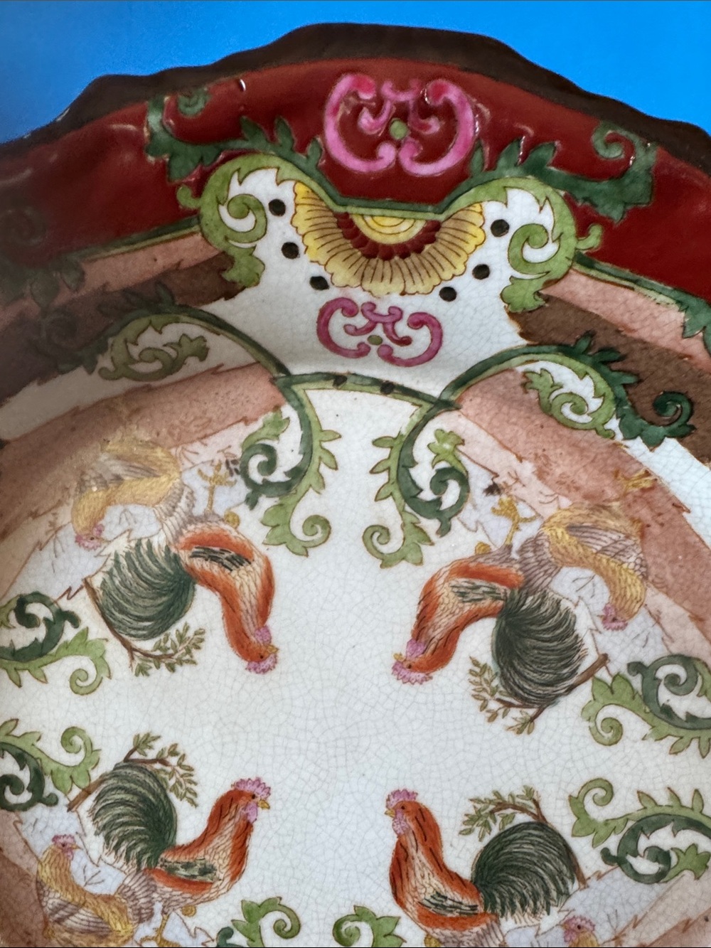 Vintage Chinese Antique Huarong Tang Zhi - Two Handled Serving Tray - Picture 12 of 16